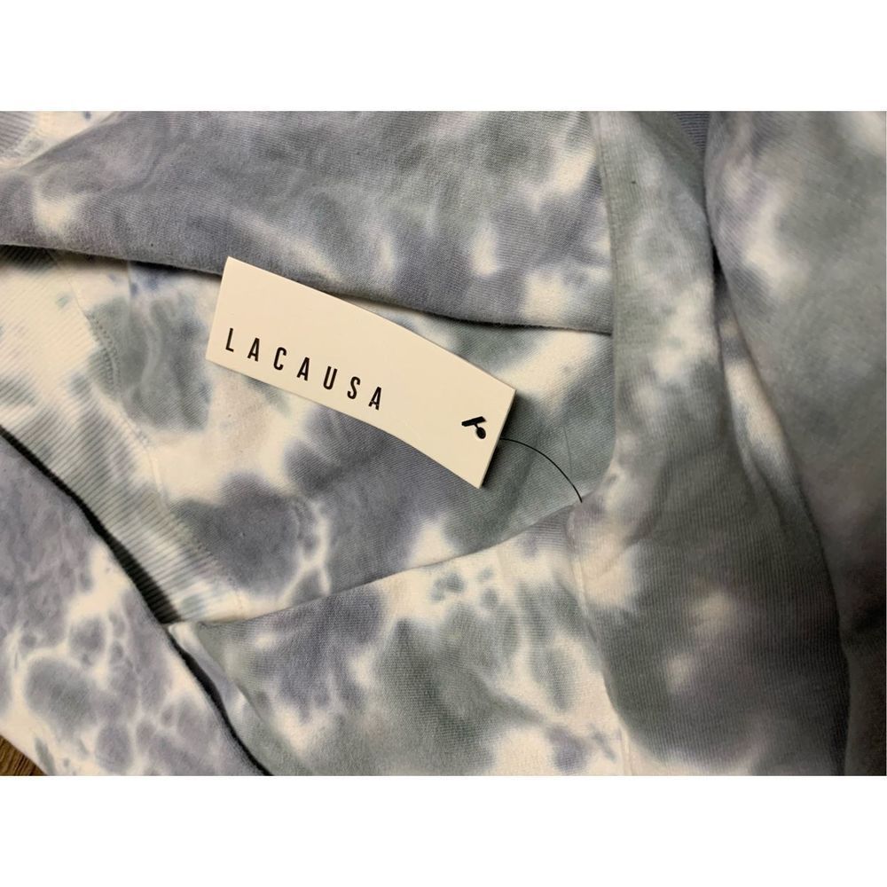 LACAUSA Anthropology Women’s Blue Gray Tie Dye Oversized Pullover, Medium, NWT - Picture 5 of 6